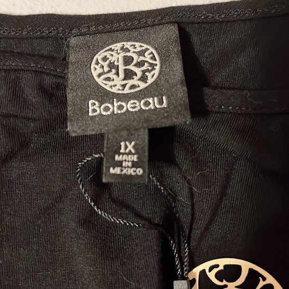 Bobeau black top with braided sleeve. Sz 1X - Picture 3 of 7